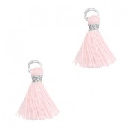 Mini Borla 1cm - Silver-light pink